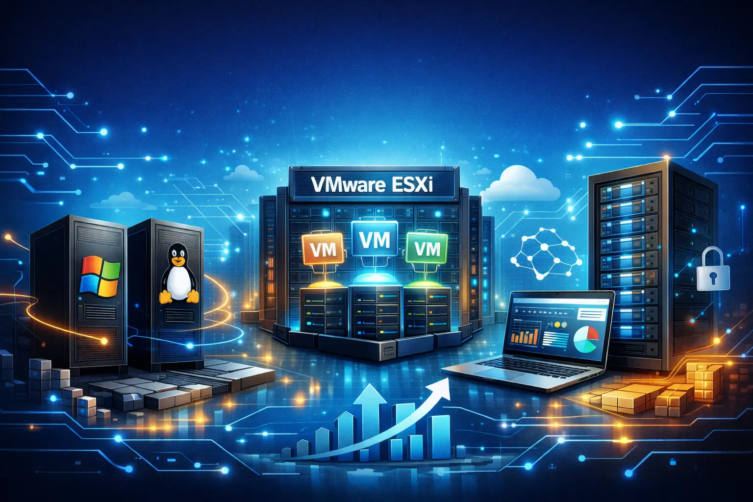 Windows Linux sunucu yönetimi ve VMware ESXi sanallaştırma hizmeti